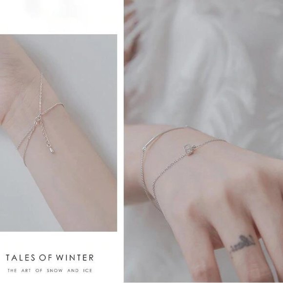 NEW 925 Sterling Silver Diamond Cube Bar Bracelet - Picture 4 of 8